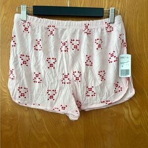 Forever 21 Pink and Red candy cane Print Sleep Shorts